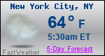 Weather Forecast for New York, NY