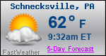 Weather Forecast for Schnecksville, PA