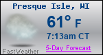 Weather Forecast for Presque Isle, WI