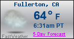 Weather Forecast for Fullerton, CA