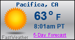 Weather Forecast for Pacifica, CA