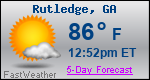 Weather Forecast for Rutledge, GA