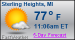 Weather Forecast for Sterling Heights, MI