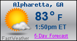 Weather Forecast for Alpharetta, GA