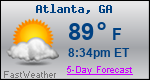 Weather Forecast for Atlanta, GA