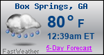 Weather Forecast for Box Springs, GA