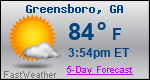 Weather Forecast for Greensboro, GA