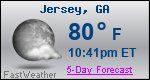 Weather Forecast for Jersey, GA