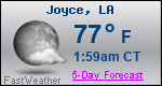 Weather Forecast for Joyce, LA