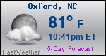 Weather Forecast for Oxford, NC