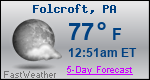 Weather Forecast for Folcroft, PA