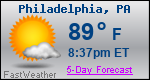 Weather Forecast for Philadelphia, PA