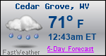 Weather Forecast for Cedar Grove, WV