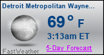 Weather Forecast for Detroit Metropolitan Wayne County Airport, MI