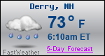 Weather Forecast for Derry, NH