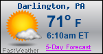 Weather Forecast for Darlington, PA