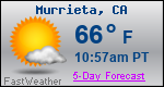 Weather Forecast for Murrieta, CA