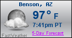 Weather Forecast for Benson, AZ
