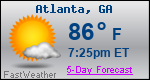 Weather Forecast for Atlanta, GA