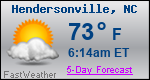 Weather Forecast for Hendersonville, NC