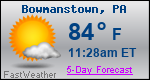 Weather Forecast for Bowmanstown, PA