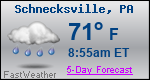 Weather Forecast for Schnecksville, PA