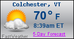 Weather Forecast for Colchester, VT