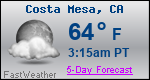 Weather Forecast for Costa Mesa, CA