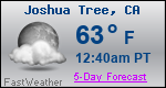 Weather Forecast for Joshua Tree, CA