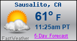Weather Forecast for Sausalito, CA