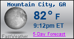 Weather Forecast for Mountain City, GA