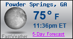 Weather Forecast for Powder Springs, GA