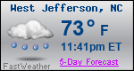 Weather Forecast for West Jefferson, NC