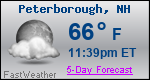 Weather Forecast for Peterborough, NH