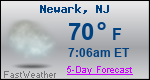 Weather Forecast for Newark, NJ
