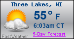 Weather Forecast for Three Lakes, WI