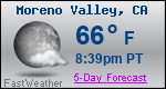 Weather Forecast for Moreno Valley, CA