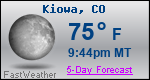 Weather Forecast for Kiowa, CO