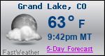 Weather Forecast for Grand Lake, CO