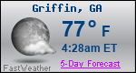 Weather Forecast for Griffin, GA