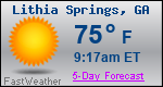 Weather Forecast for Lithia Springs, GA