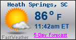 Weather Forecast for Heath Springs, SC