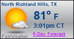 Weather Forecast for North Richland Hills, TX
