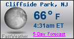 Weather Forecast for Cliffside Park, NJ