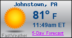 Weather Forecast for Johnstown, PA