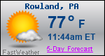 Weather Forecast for Rowland, PA