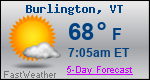 Weather Forecast for Burlington, VT