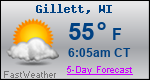 Weather Forecast for Gillett, WI