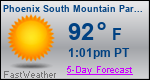 Weather Forecast for Phoenix South Mountain Park, AZ