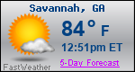 Weather Forecast for Savannah, GA